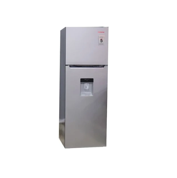 Chiq "330L FRIDGE DOUBLE DOOR SILVER (FROSTFREE) with  WATER DISPENSER"