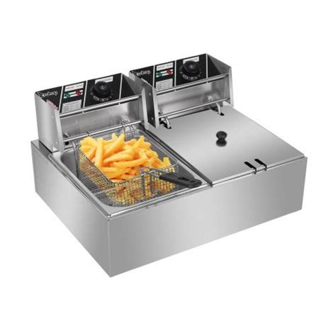 Electric Deep Fryer 12L Double - Silver
