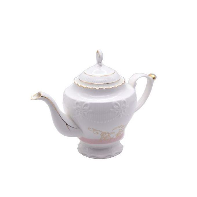 Gold Self Designed Ceramic Teapot, 1Litre - White Other