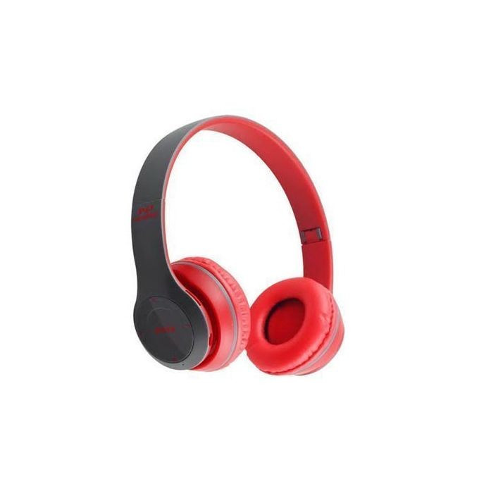 Wireless P-47 Bluetooth Headphones red