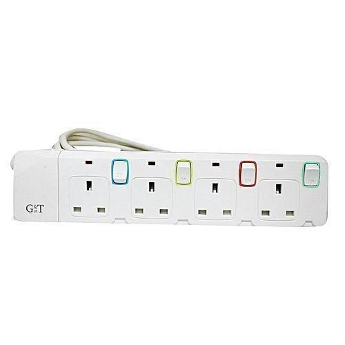 Gt G&T 13A 4 Way Extension Socket - White