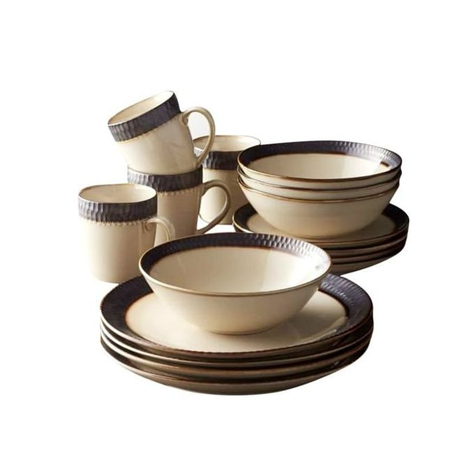 24 Piece Gold line Dinner Set, Cream. Other