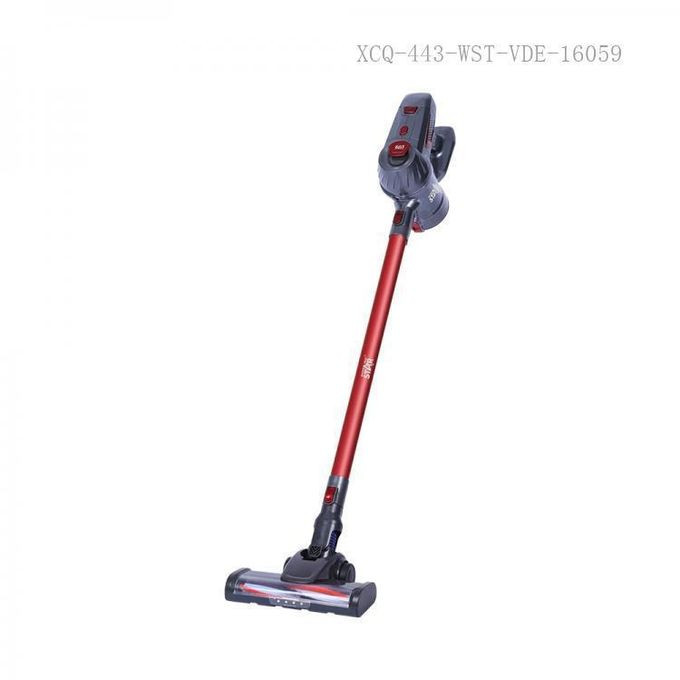 0.7L 2-Speed Cordless Suction Stick Handheld Vacuum Cleaner with 6*18650 Lithium Battery 2200mAh Indicator Light Charging Time 4-5h Working Time 25-45min LED Electric Floor Brush/ Crevice Long Nozzle-Grey Winningstar