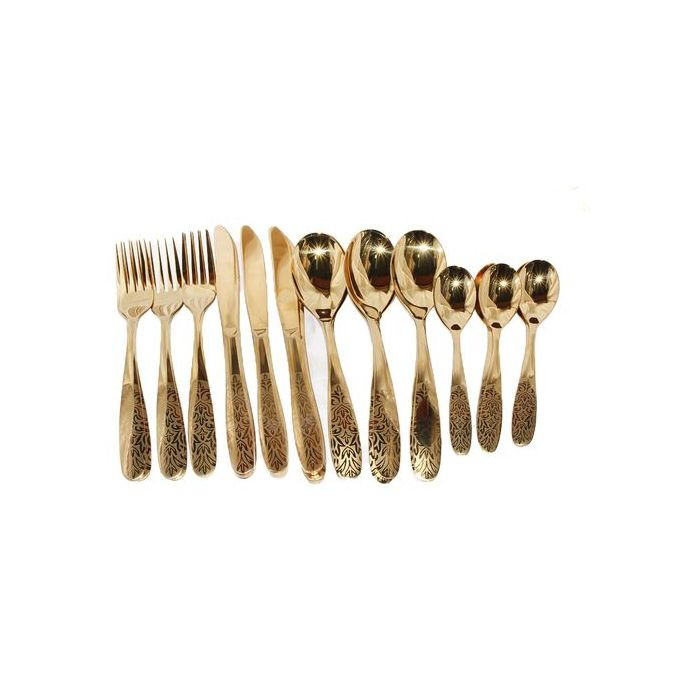 24pcs Cutlery (Forks,Spoons& Knieves) - Gold
