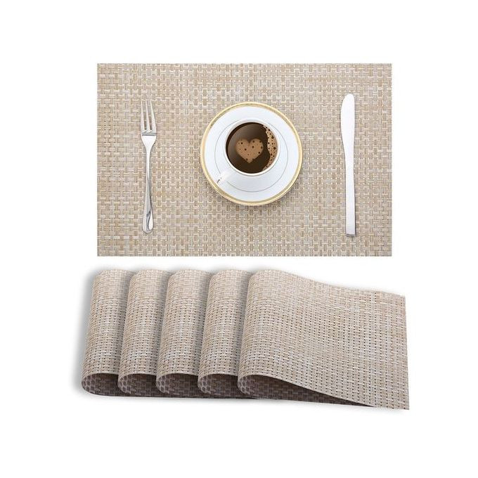6 Pcs Of Table Mats - Cream