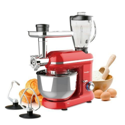 5.5L, 3 In1 Stand Mixer,Meat Grinder,Blender Food Processor- Red. . Sonifer
