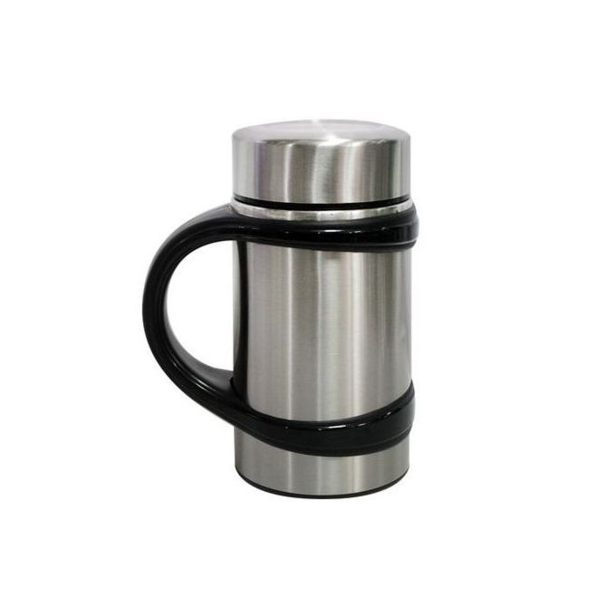 Stainless Steel Hot & Cold Travel Mug Vacuum Cup, 480ml, Silver.