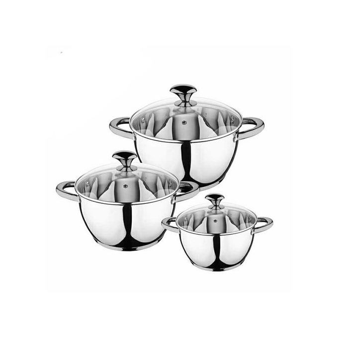 6 Pieces Of Stainless Steel Saucepans Cookware Induction Pots, Silver. Kaisa Villa