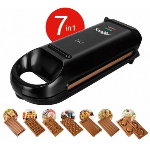 7 In1 Nonstick Cool Touch Handle Sandwich Maker,Toaster Grill Machine-Black. Sonifer