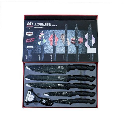 6 Pieces Of Kitchen Non-Stick Coating Knife Set -Black Loewe