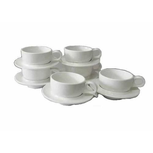 12 Pieces Of Cuppucino Latte Espresso Coffee Cups Tumblers - White.