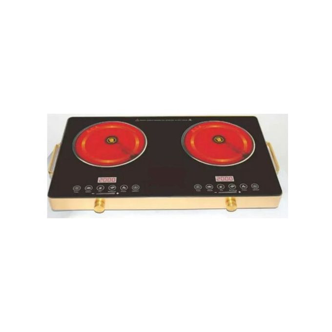 2 Burner Infrared Ceramic Induction Cooker Hot Plate Stove -Black