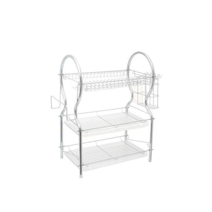 3 Tier Stainless Steel Dish Draining Rack - Silver