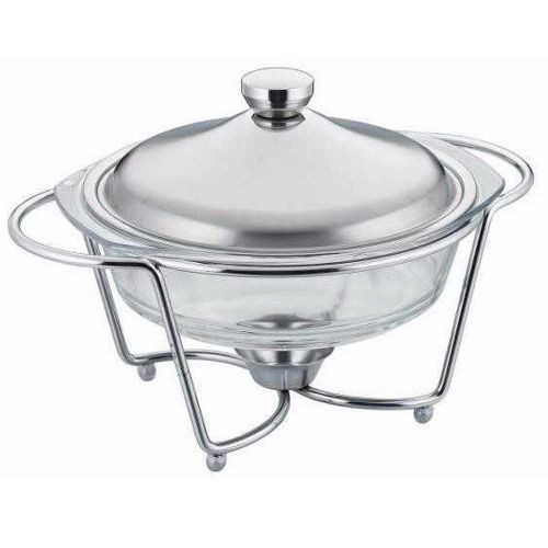 2Litre Glass Soup Chafing Serving Dishes Warmer - Colorless.