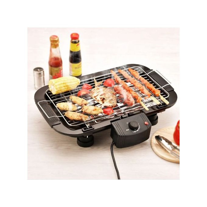 Smokeless Non-stick Electric Barbecue (BBQ) Grill Machine-Black.