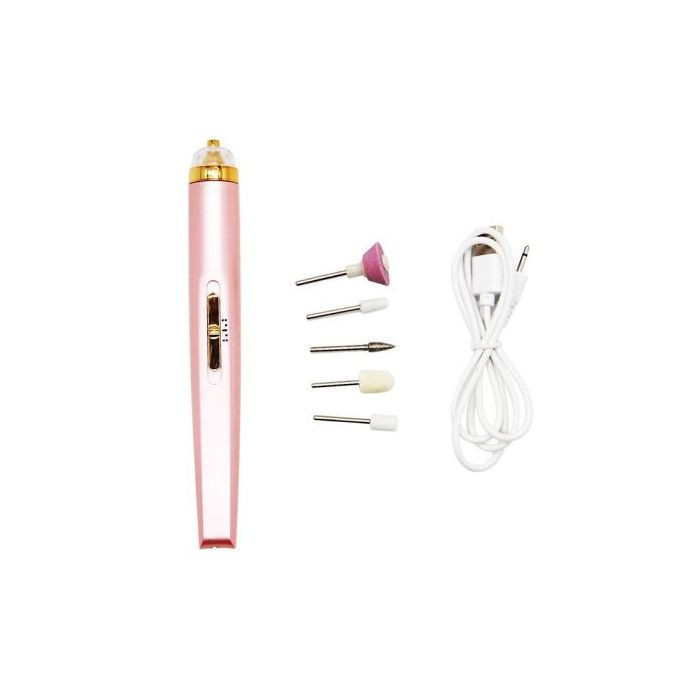 5-in-1 Electric Pedicure And Manicure Nail Drill File Grinder Grooming Kit Includes Callus Remover, Pink.