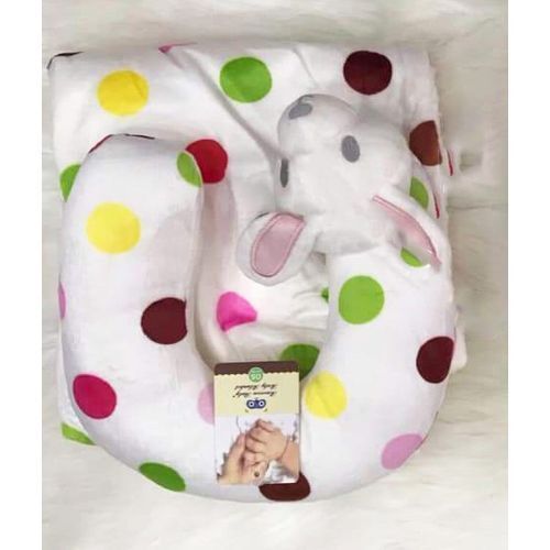 Baby Receiver With Feeding Pillow - Pink,White multi design