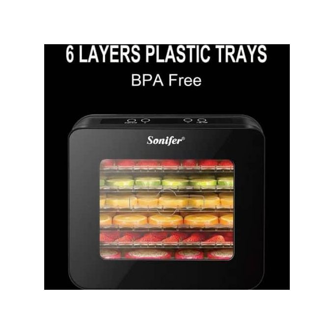 6 Layer Fruits Food Dehydrator Dryer - Black Sonifer