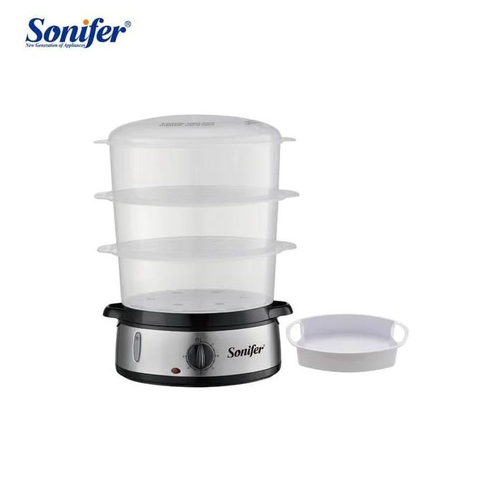 Electric Food Steamer for Cooking, 3 Tiers Vegetable Steamer, 800W Fast Simultaneous Cooking, 60-Minute Timer, Veggies Steamer, Ideal for Fish Seafood Rice, BPA-Free Baskets- Multicolor Sonifer