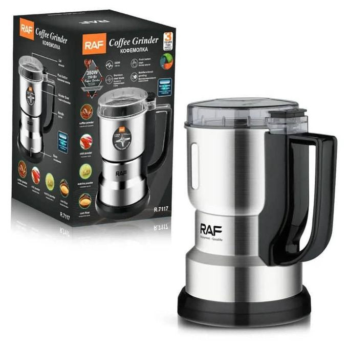 Multifunctional Grinding French Press Espresso Stainless Steel Blade Coffee Bean Grinder- Silver. RAF