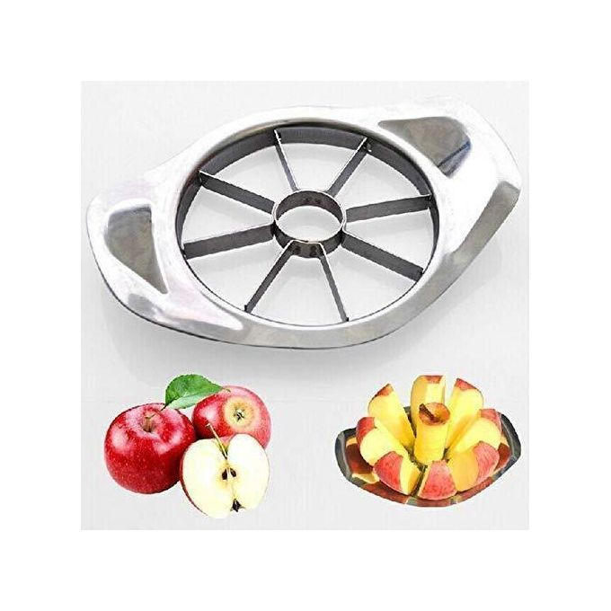 Kitchen Stainless Steel Apple Vegetable Melons Fruit Cutter Slicer Chopper Masher Dicer -Silver