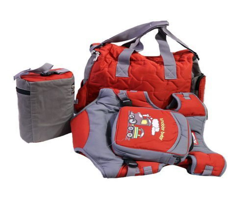 Baby Carrier and Bag - Red, Grey