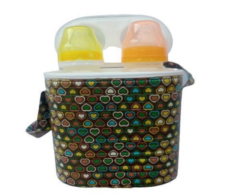 Baby Bottle Warmer With 2 Feeding Bottles - Multicolour