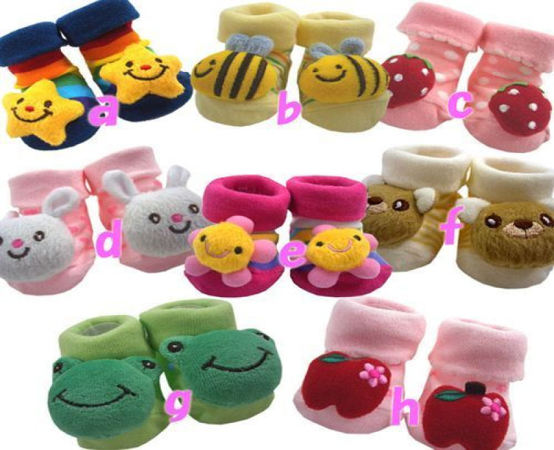 A dozen Animal Cotton Multi Soft Baby Socks - Multi Colour