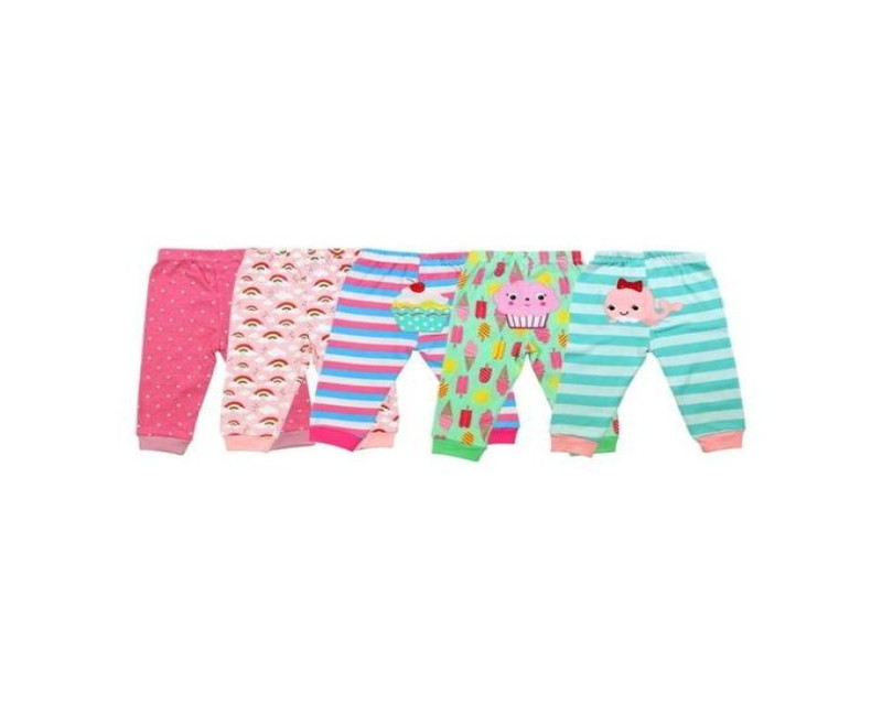 5 Pack Of Baby Girl Pants - Multicolor.