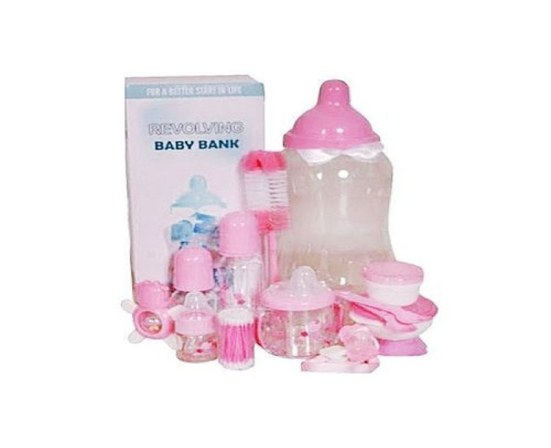 13-in-1 Milk Baby Feeding Bottle Gift Set -Pink.