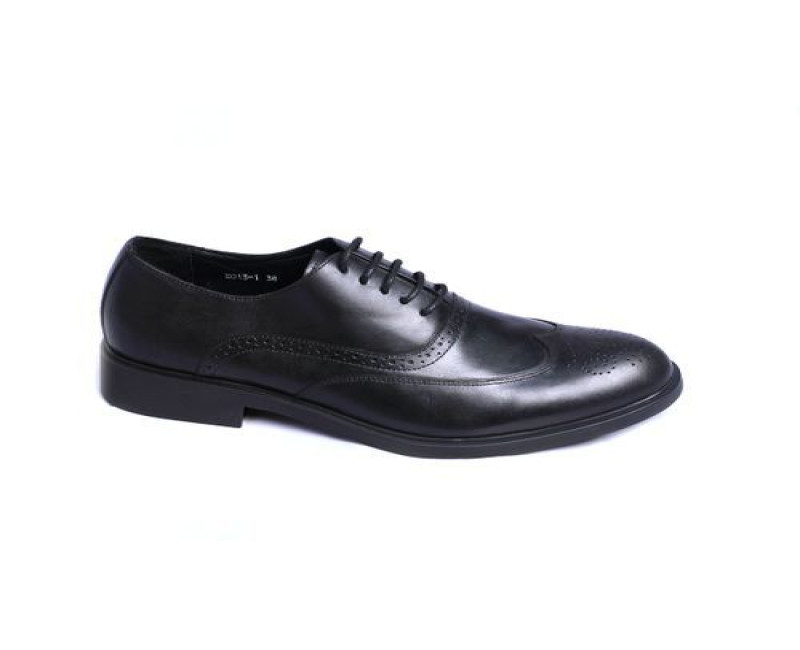 Perforated Lace Up Shoes - Black