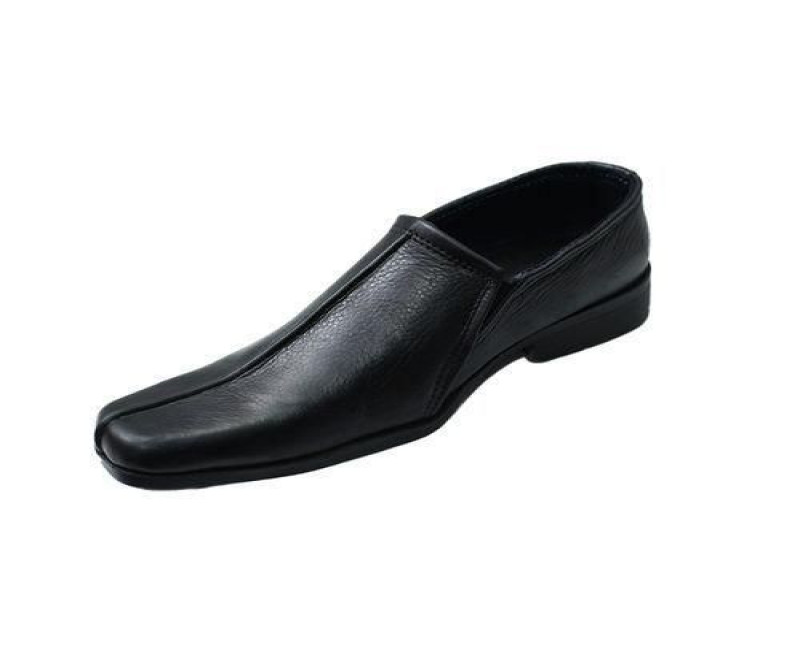 Men's Faux Leather Shoes - Black.
