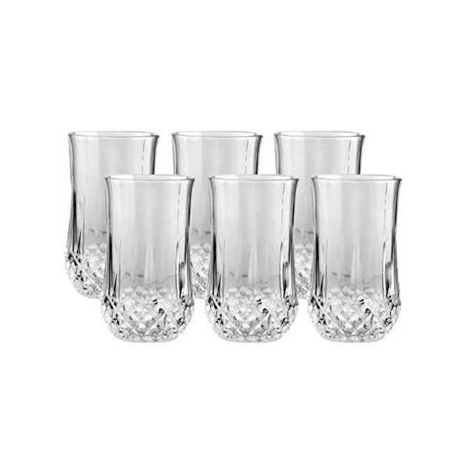 6 Pieces Of Diamond Design Juice Glasses - Colorless.
