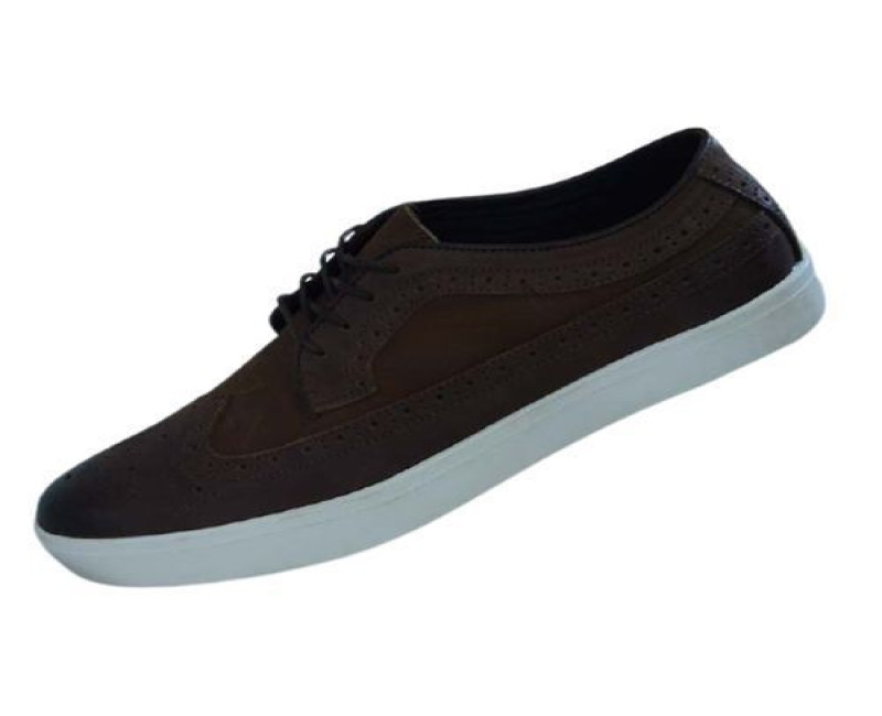 Men's Designer Shoes - Coffee Brown,White