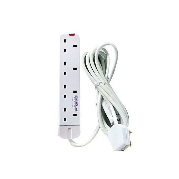 4 Way Extension Cable- 3Metres - White