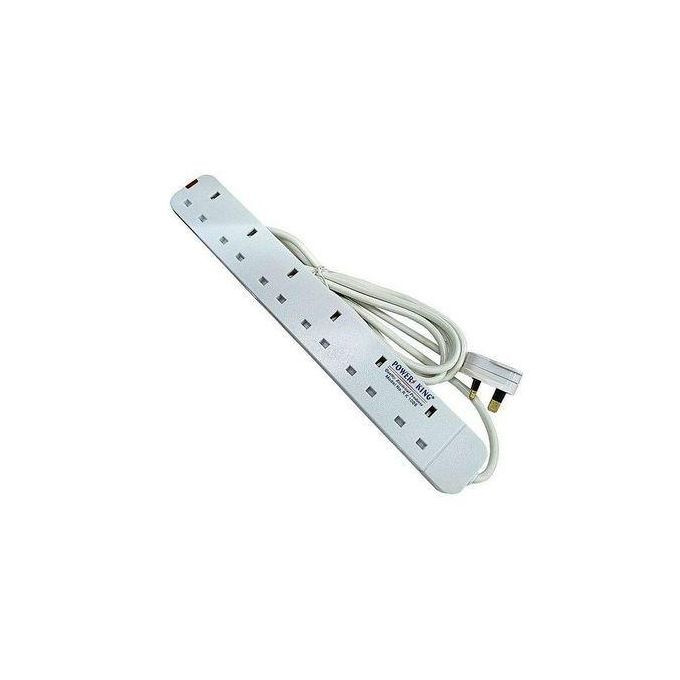 6 Way Extension Cable - White