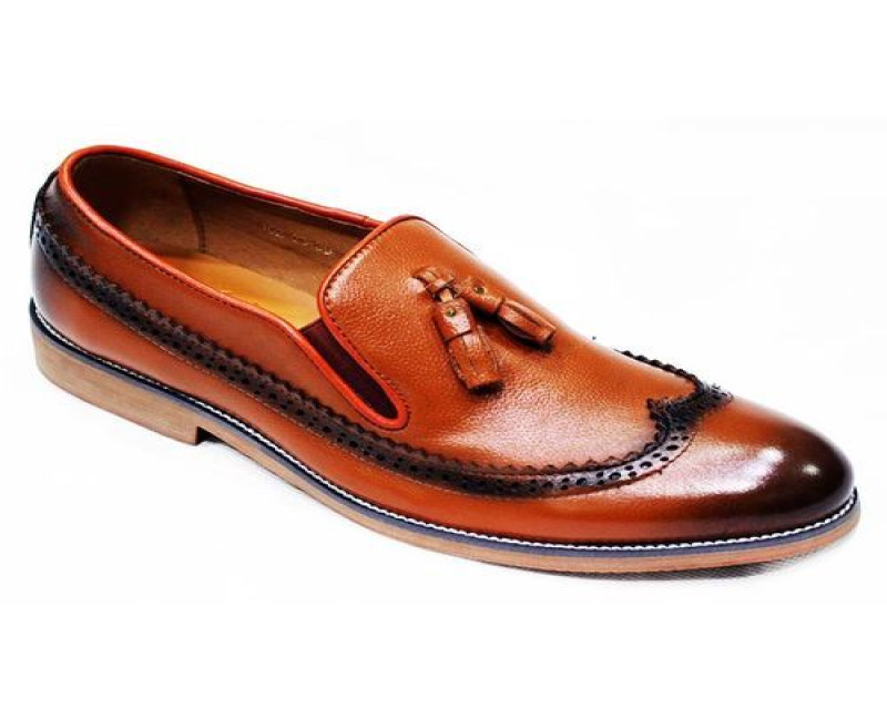 Men's Designer Faux Leather Gentle Shoes - Brown