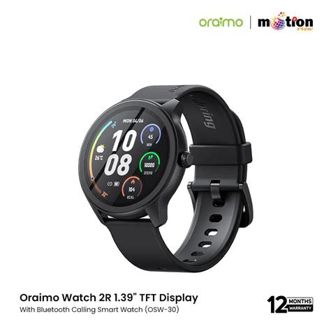 Watch 2R Bluetooth Calling Smart Watch for Men and Women,1.39"HD Smart Fitness Watch with Stepping Meter Heart Rate Monitor,120+ Sports Modes & Quickly Reply SMS -Black oraimo
