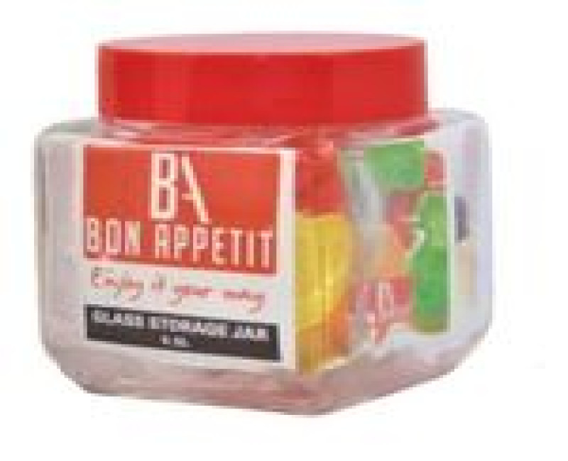 1.5L Glass Cereal Cookies Storage Jar Container Bottle Tin- Clear Bon Appetit