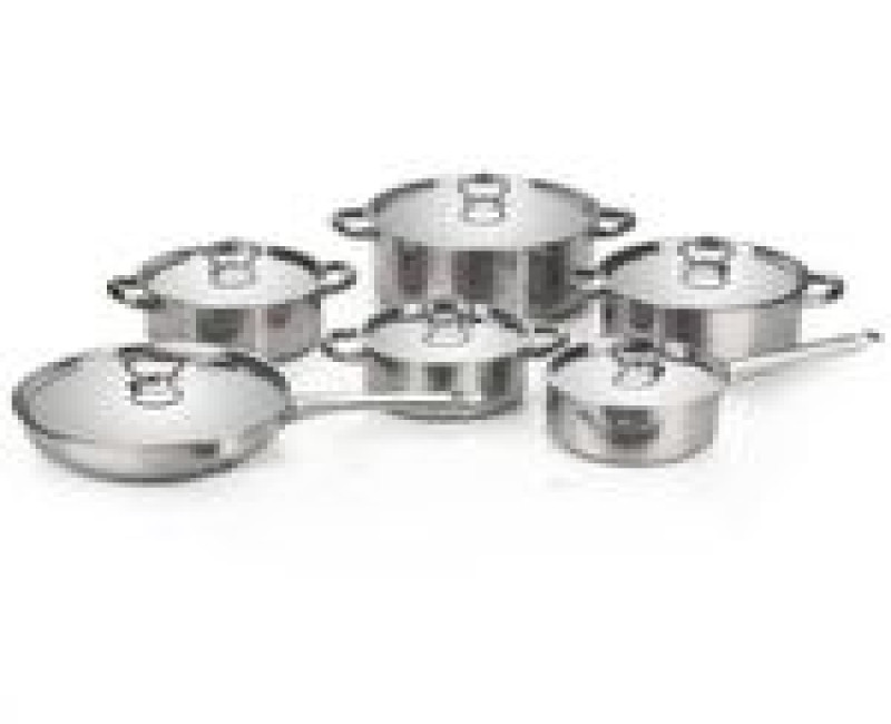 15 Pieces Of Stainless Steel Saucepans Pots Cookware Set -Silver