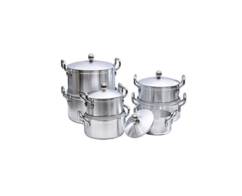 10 Piece Stainless Steel Saucepans Cookware Pots, Silver.