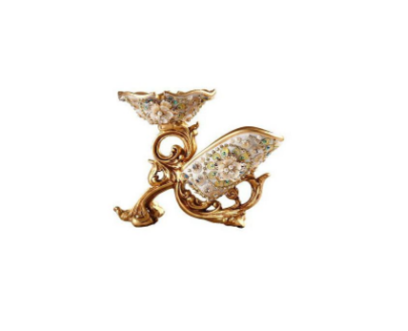 Wine Bottle Holder Floral Vintage Resin Home Decor Glass Stand Rack Bar- Gold.