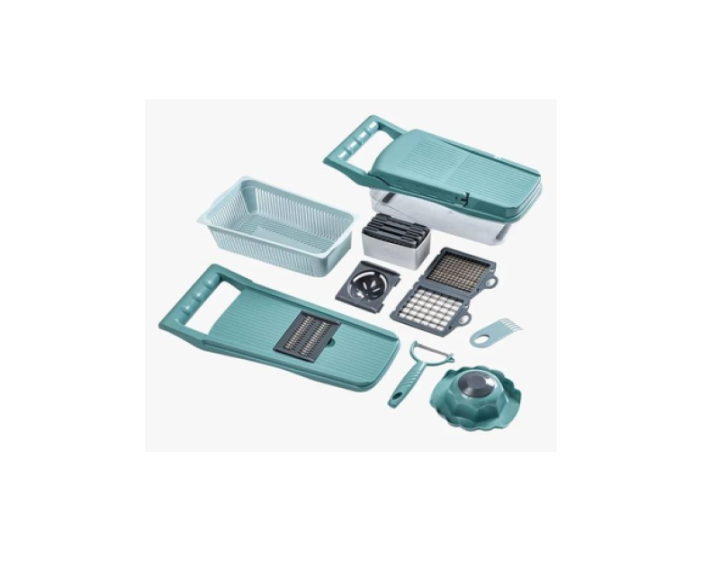 10 In 1 Spiralizer Vegetable Cutter Kitchen Mandoline Food Cutter 6-Blade Onion Slicing Dicing Grating Chopping Egg Separator For Tomato Potato Cheese Sliver Onion Dicer Food Chopper Dicer With Fruit Slicer Cutter Container Cooking Tools -Multicolor