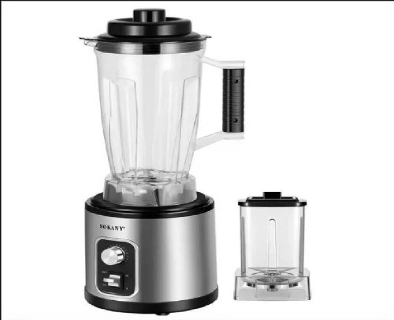 3Litre Jar 2 In 1 Blender 0.8L Grinder With Unbreakable Jars 3 Speeds 6600W Juicer Extractor- Multicolor Sokany