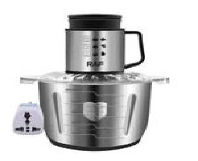 5L Stainless Steel Meat Grinder Fruit Vegetable Chopper Silicer Mincer Multi-Function 100W Food Processor - Silver RAF