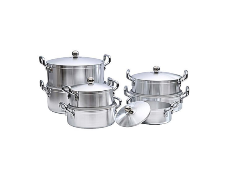 7 Piece Heavy Stainless Steel Saucepans/Cookware - Silver Tornado