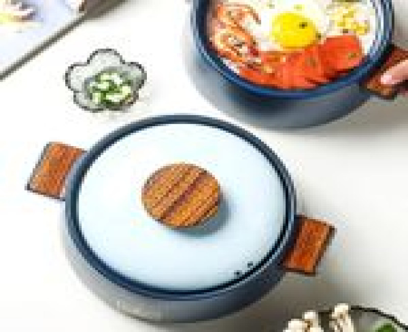3 Pieces Of Ceramic Casserole Dish With Insulated Handles Japanese Novelty Household Slow Stew Delicious Soup Pot, Non-Stick Easy to Clean Induction Compatible Round Soil Cooking Pots-Multicolor
