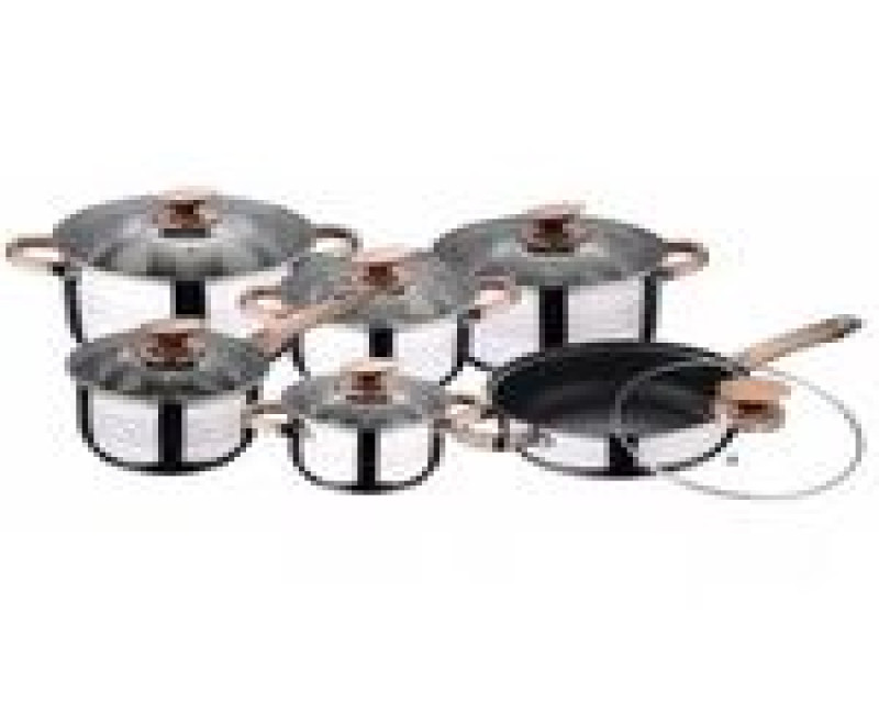 12 Pieces Heavy Stainless Steel Saucepans Cookware Pots, Silver. Kaisa Villa