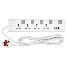 GES 4095 Extension socket 4 Way-3M/USB port Small each