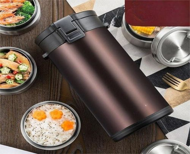3000ML Stainless Steel Lunch Box Leak-Proof Portable Business School Insulated Multi-Layer Tableware Hot Food Jug Container Storage Box - Multicolor